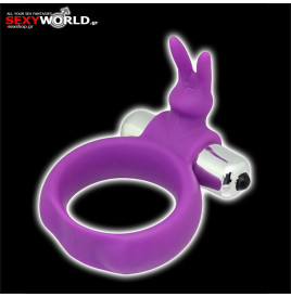 Δαχτυλίδι Πέους με Αυτιά Λαγού Μοβ TOYZ4LOVERS