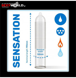 Ribbed Condoms Heat or Cold 12 pcs. PASANTE