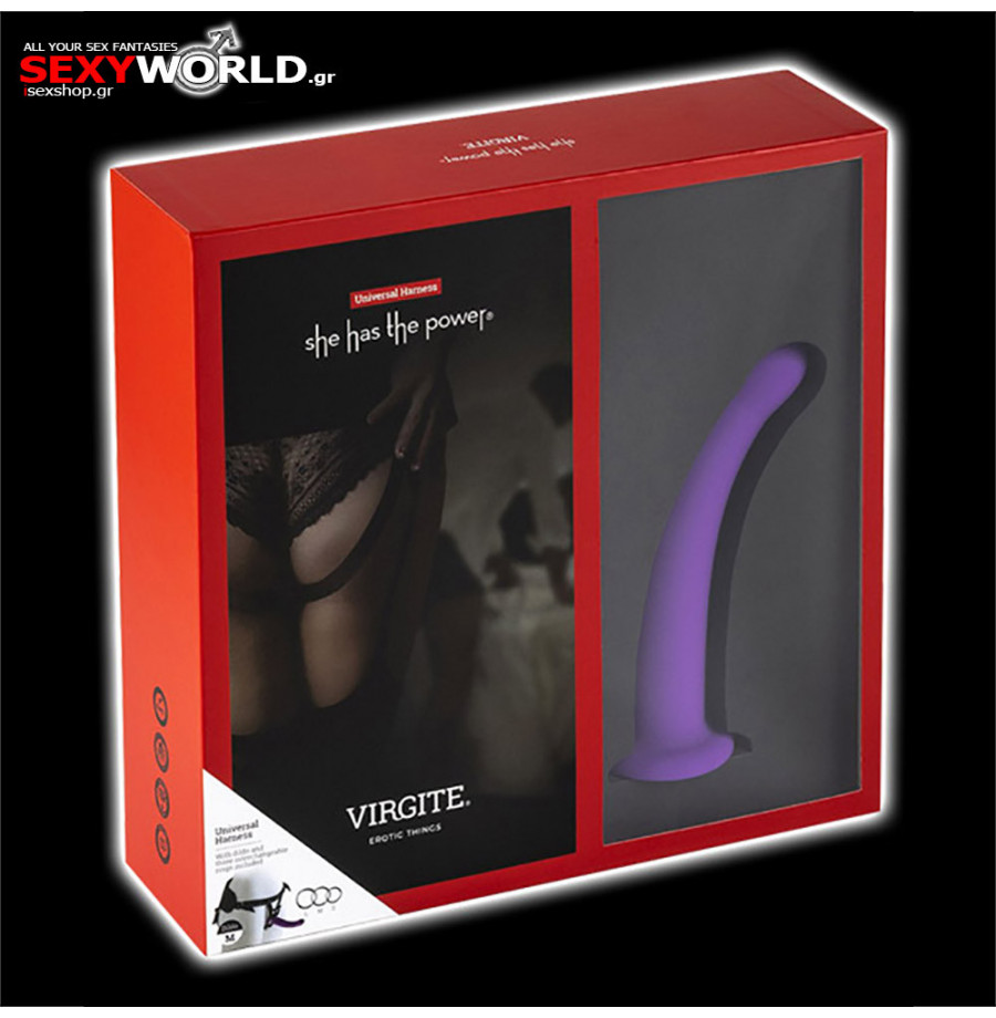 VIRGITE Harness with Dildo Purple