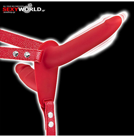 Vibrating Strap-on Double Dildo FETISH TENTATION