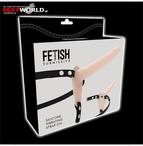 Silicone Strap-on Vibrator FETISH SUBMISSIVE 15 cm