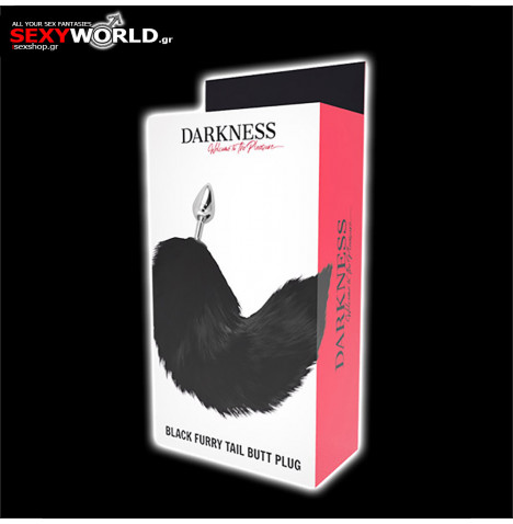 Black Furry Tail Butt Plug DARKNESS