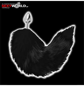 Black Furry Tail Butt Plug DARKNESS