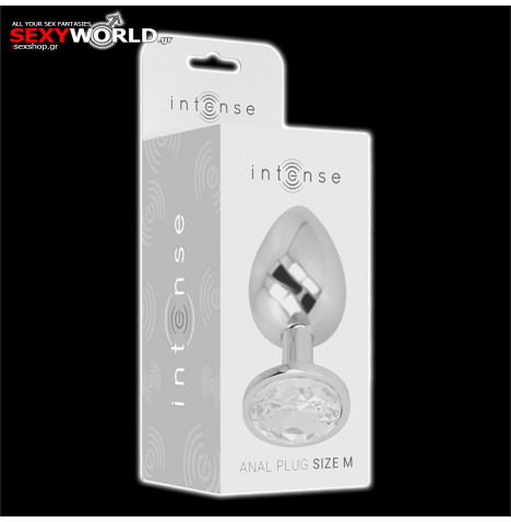 Aluminium Anal Plug Clear Medium INTENSE