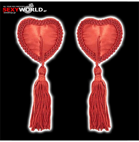Heart Nipples Tassels Red TOYZ4LOVERS