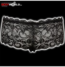 Crotchless Lace Pants Black COTTELLI COLLECTION