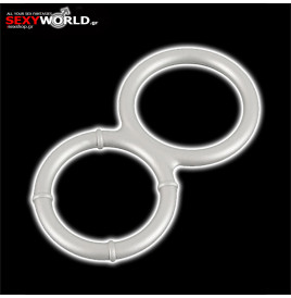 Metallic Silicone Double Cock & Ball Ring You2Toys