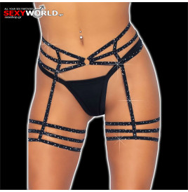 LEG AVENUE Rhinestone Garter Straps