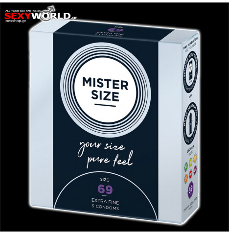 MISTER SIZE Pure Feel 69 mm 3 Condoms
