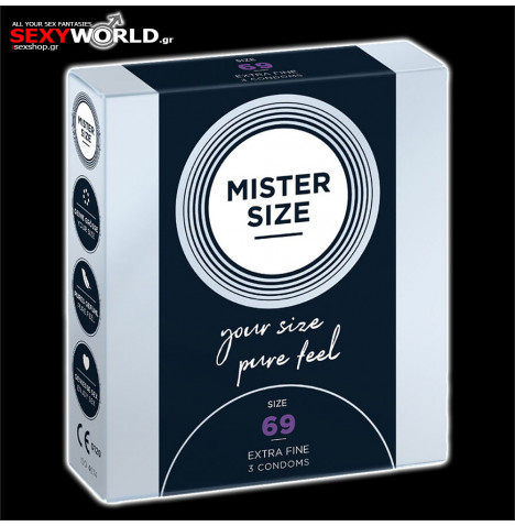 MISTER SIZE Pure Feel 69 mm 3 Condoms