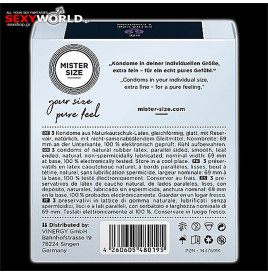 MISTER SIZE Pure Feel 69 mm 3 Condoms