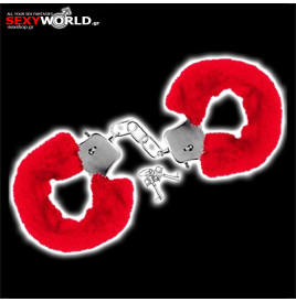 Furry Handcuffs Red SWEETCARESS