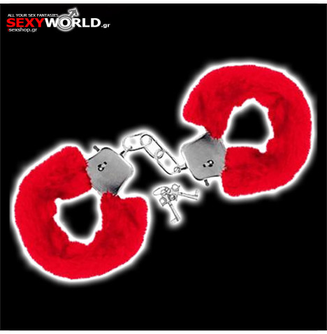 Furry Handcuffs Red SWEETCARESS
