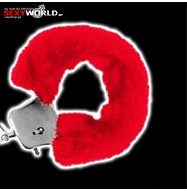 Furry Handcuffs Red SWEETCARESS