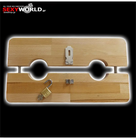 Wooden Handcuffs Natural SEXYASSECORIES