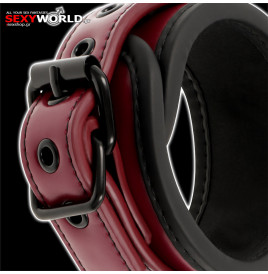 FETISH SUBMISSIVE Red Handcuffs Vegan Leather