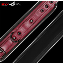 FETISH SUBMISSIVE Red Handcuffs Vegan Leather
