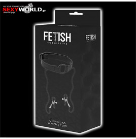 O ring Gag with Nipple Clamps FETISH SUBMISSIVE