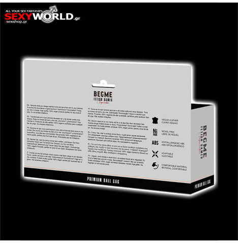 BEGME Black Edition Vegan Leather Ball Gag