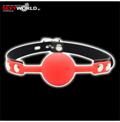 Silicone Gagball Red Black FETISH ART
