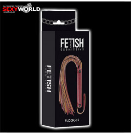 FETISH SUBMISSIVE Origin Flogger Vegan Leather Red