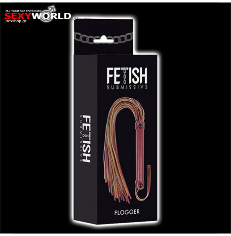 FETISH SUBMISSIVE Origin Flogger Vegan Leather Red
