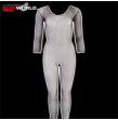 Fishnet Catsuit with Sleeves NO:XQSE