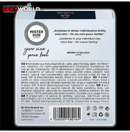 MISTER SIZE Pure Feel 64 mm 3 Condoms