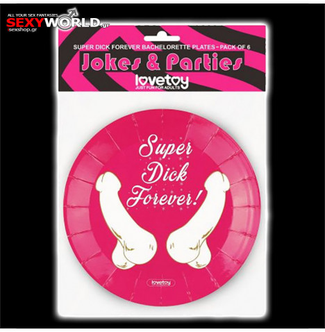 Super Dick Forever Bachelorette Paper Plates LOVETOY