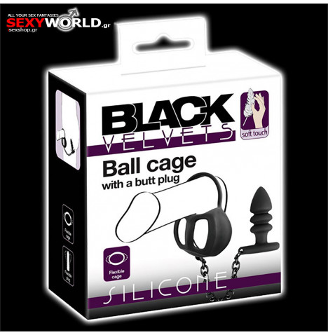 Ball Cage with Butt Plug by BLACK VELVETS