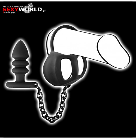 Ball Cage with Butt Plug by BLACK VELVETS