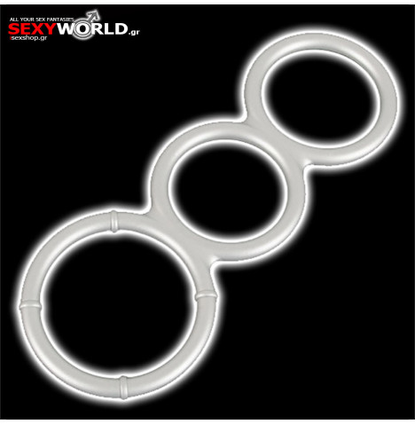 Metallic Silicone Triple Cock & Ball Ring YOU2TOYS