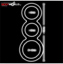 Metallic Silicone Triple Cock & Ball Ring YOU2TOYS