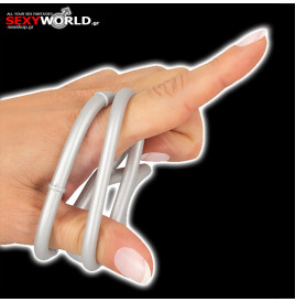Metallic Silicone Triple Cock & Ball Ring YOU2TOYS