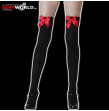 Opaque Thigh Highs with Satin Bow LEG AVENUE