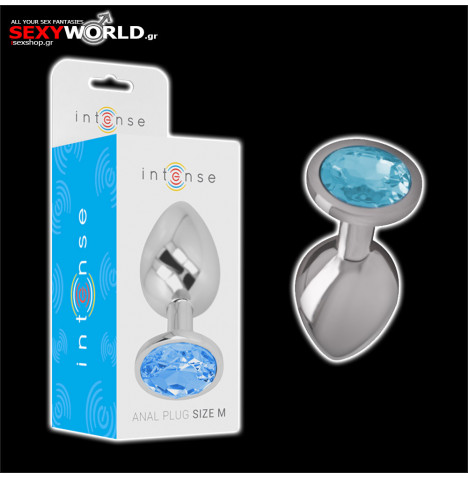 Metal Anal Plug Blue Medium INTENSE