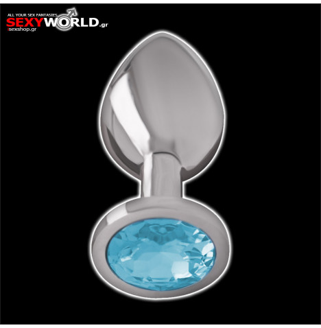 Metal Anal Plug Blue Medium INTENSE