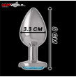 Metal Anal Plug Blue Medium INTENSE