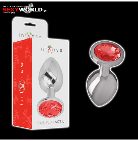 Metal Anal Plug Red Large INTENSE