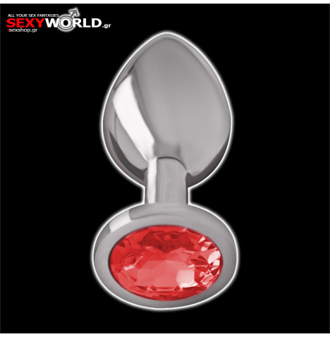 Metal Anal Plug Red Small INTENSE