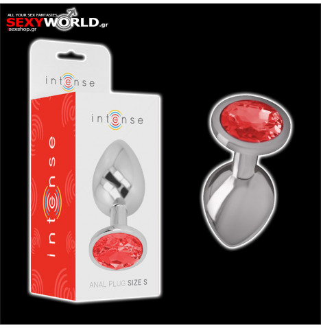 Metal Anal Plug Red Small INTENSE