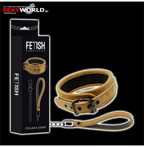 FETISH SUBMISSIVE Origin Collar with Leash
