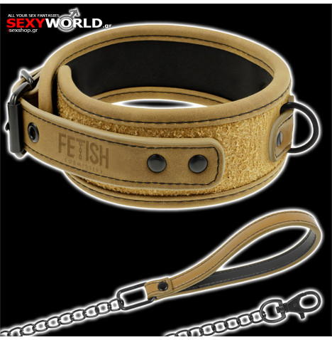 FETISH SUBMISSIVE Origin Collar with Leash