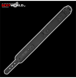 FETISH SUBMISSIVE Black Collar with Leash