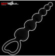 Milan Anal Heart Beads BLACK & SILVER