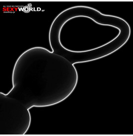 Milan Anal Heart Beads BLACK & SILVER