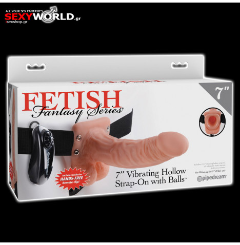 Fetish Fantasy 7" Vibrating Hollow Strap-on PIPEDREAM
