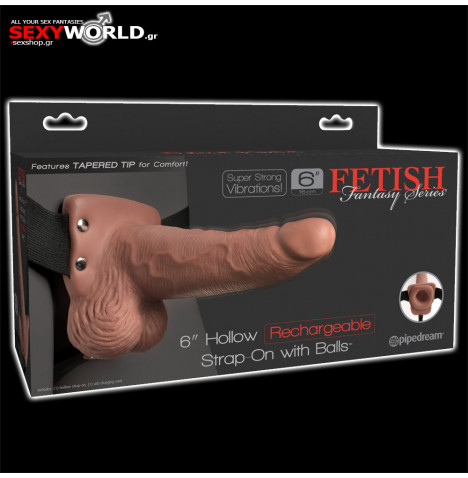 6" Hollow Rechargeable Strap-on PIPEDREAM