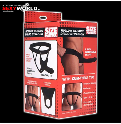 Hallow Silicone Dildo Strap-on Black SIZE MATTERS