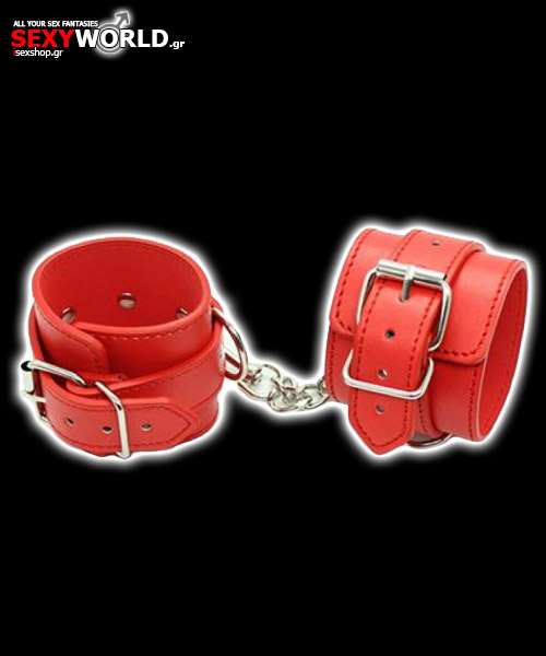 Μανσέτες Καρπών ή Αστραγάλων Cuffs Belt Κόκκινες Toyz4lovers